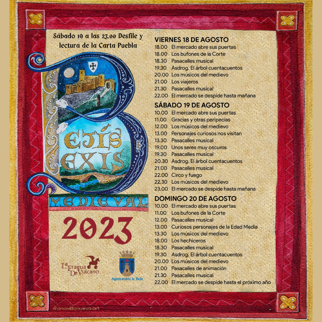 Feria Medieval de Bejís 2023. Programación